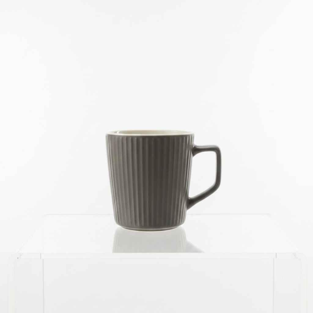 Charcoal Shadow Ribbed Mug