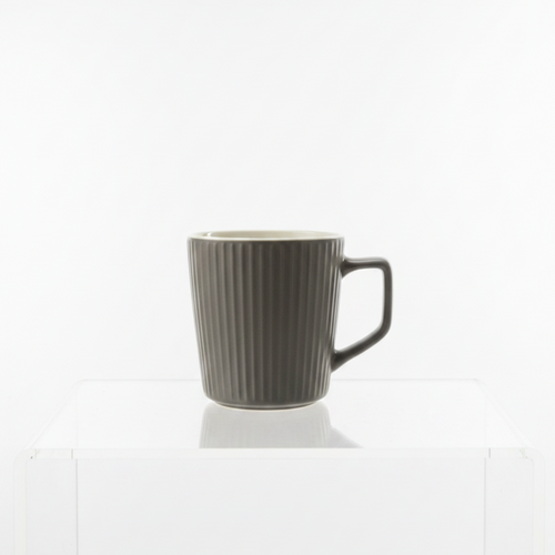 Charcoal Shadow Ribbed Mug