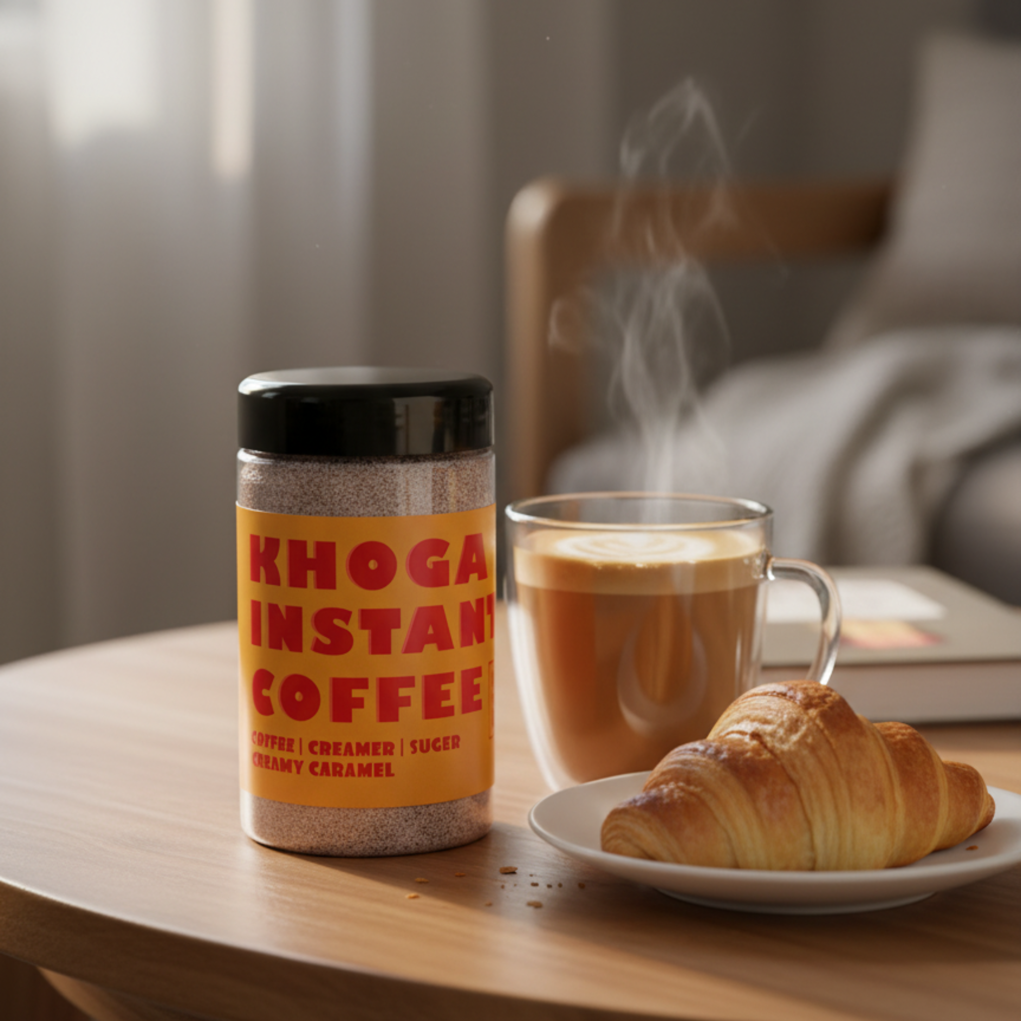 Khoga Creamy Caramel – Premium 3-in-1 Instant Coffee Blend