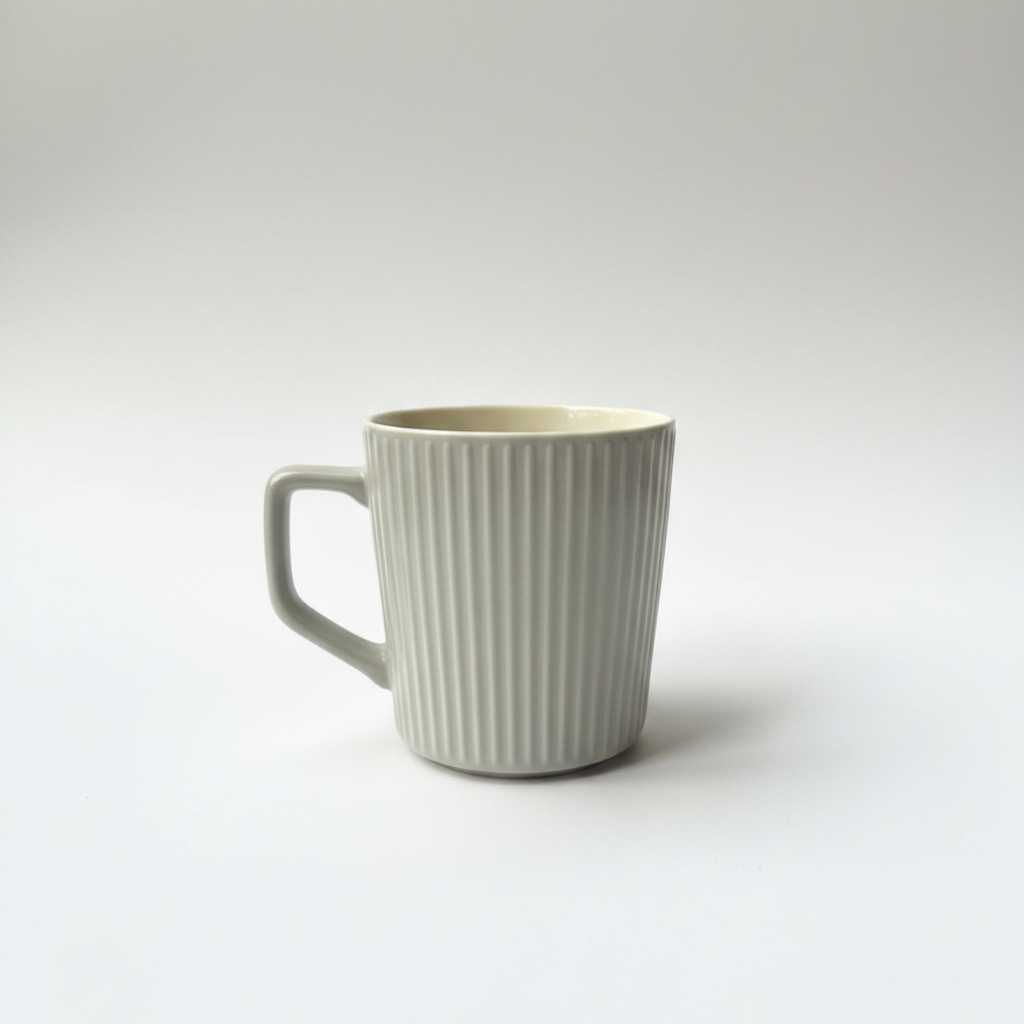 Ash Grey Ribbed Mug