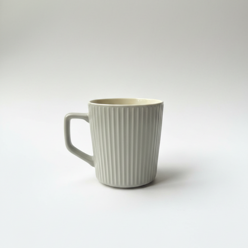 Ash Grey Ribbed Mug