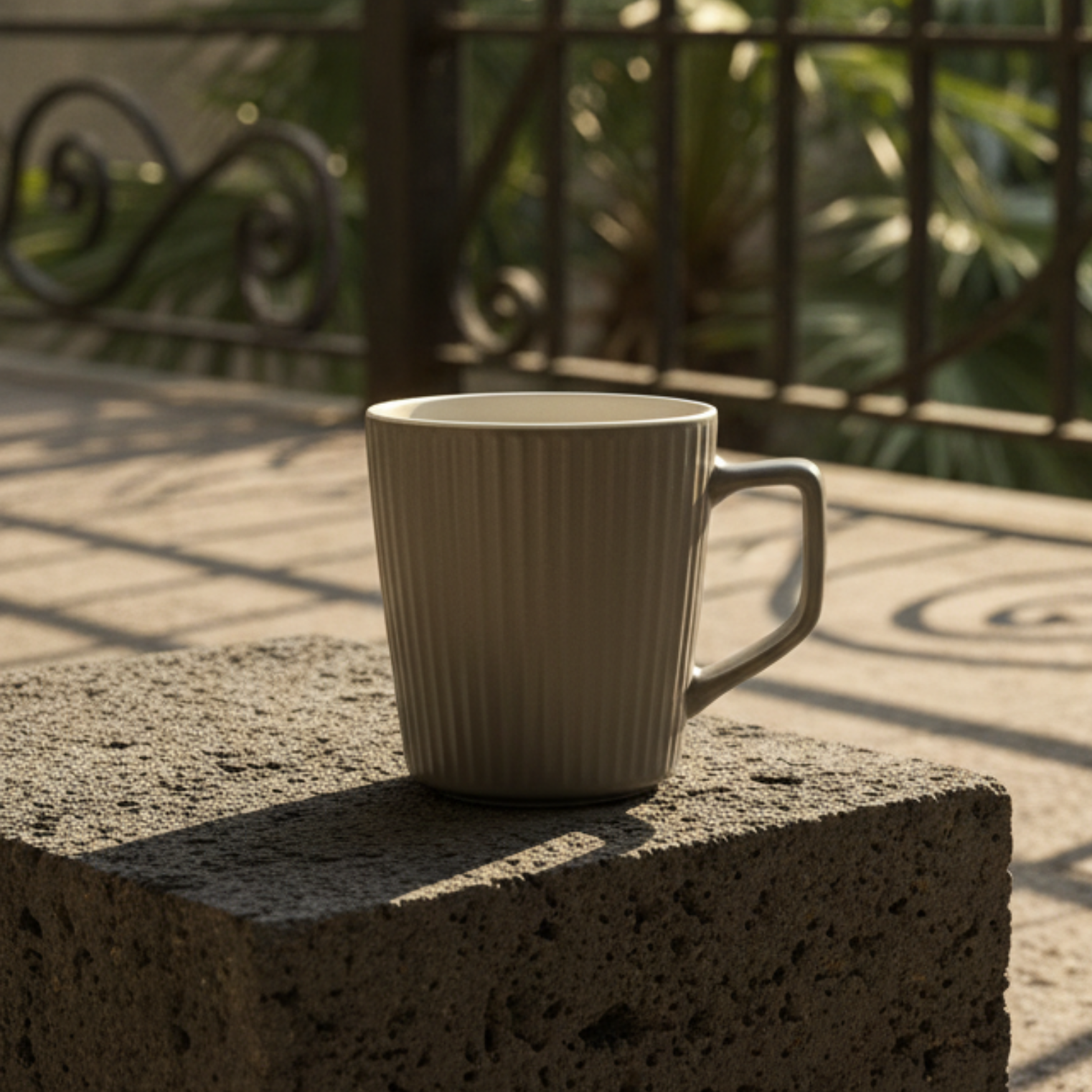 Charcoal Shadow Ribbed Mug