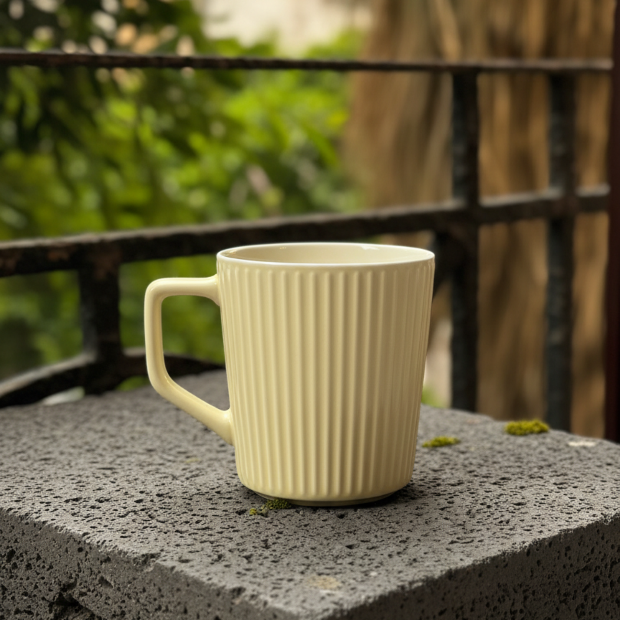 Creamy Custard Ribbed Mug