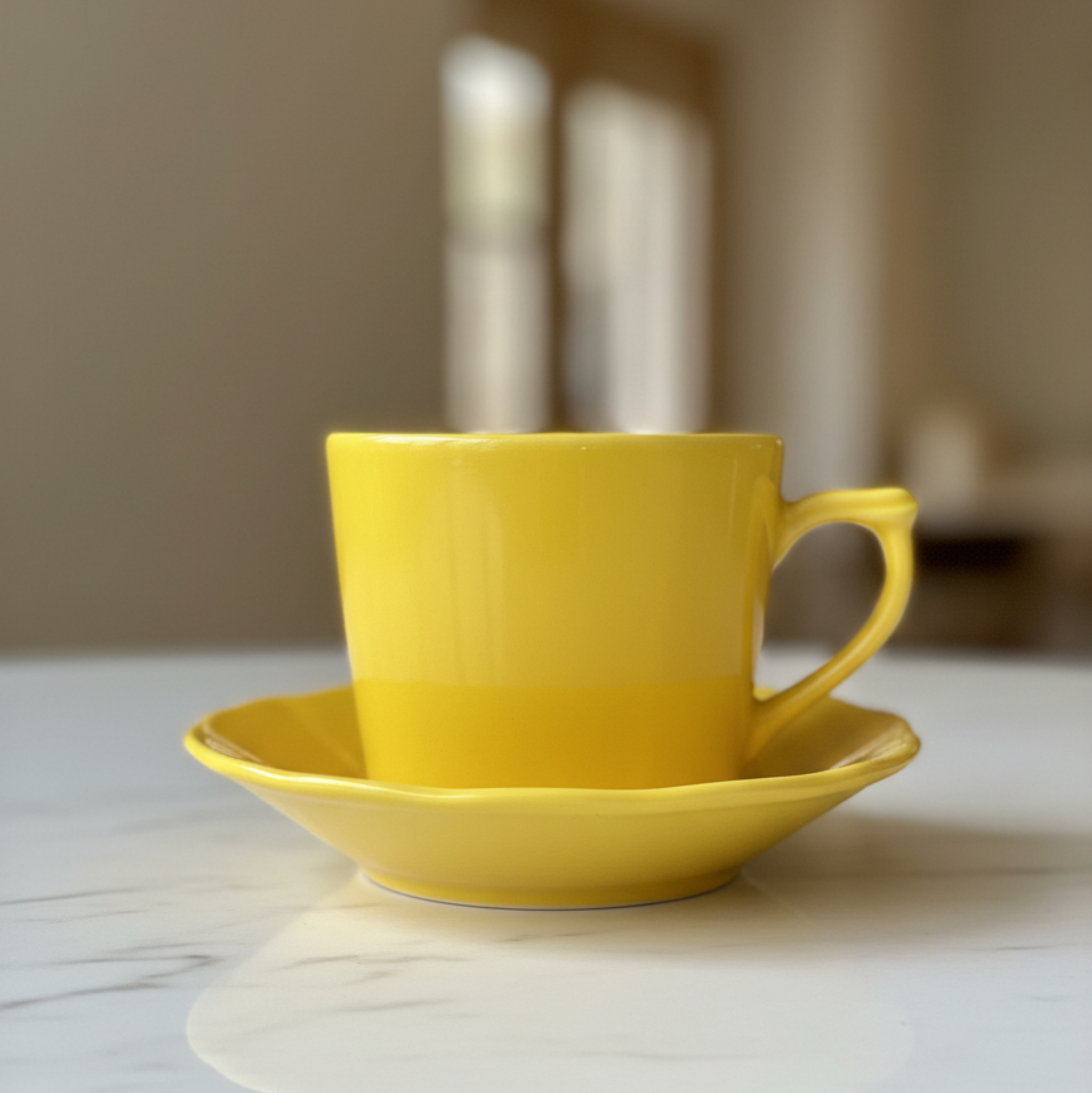 Yellow Glossy Porcelain Set