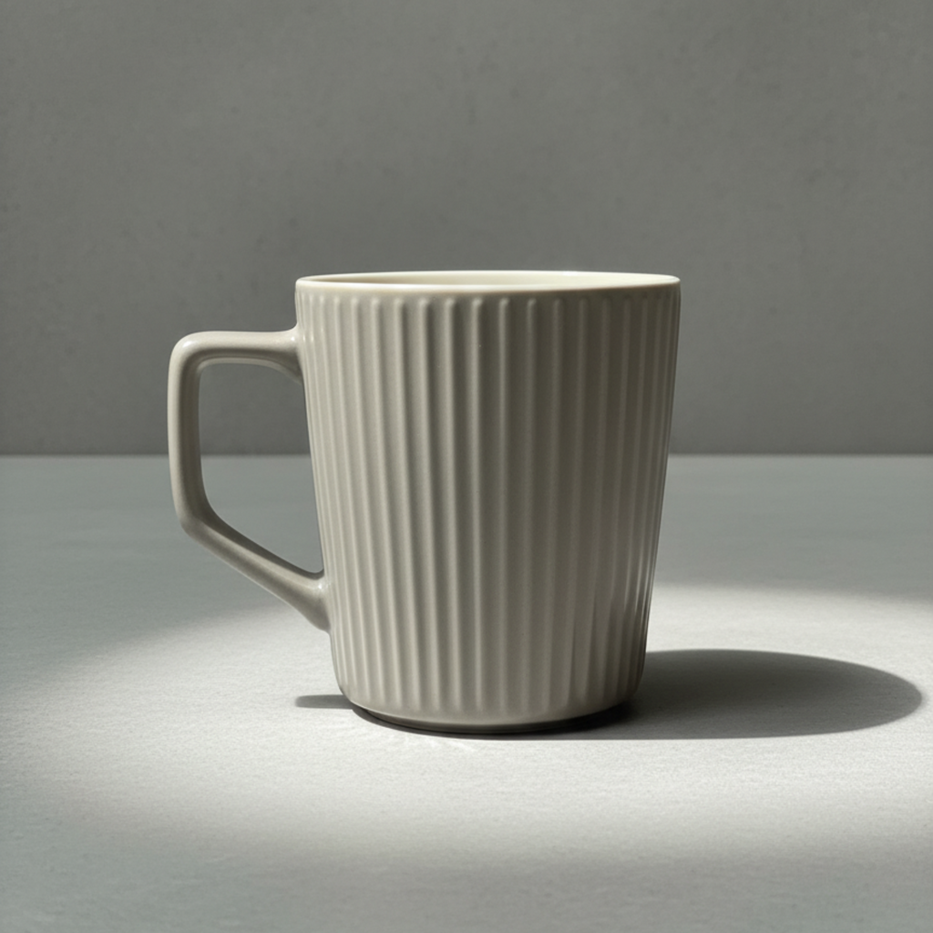 Ash Grey Ribbed Mug