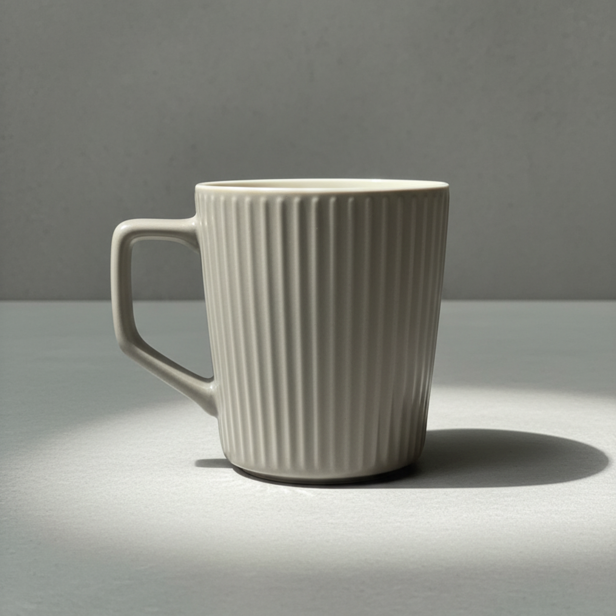 Ash Grey Ribbed Mug