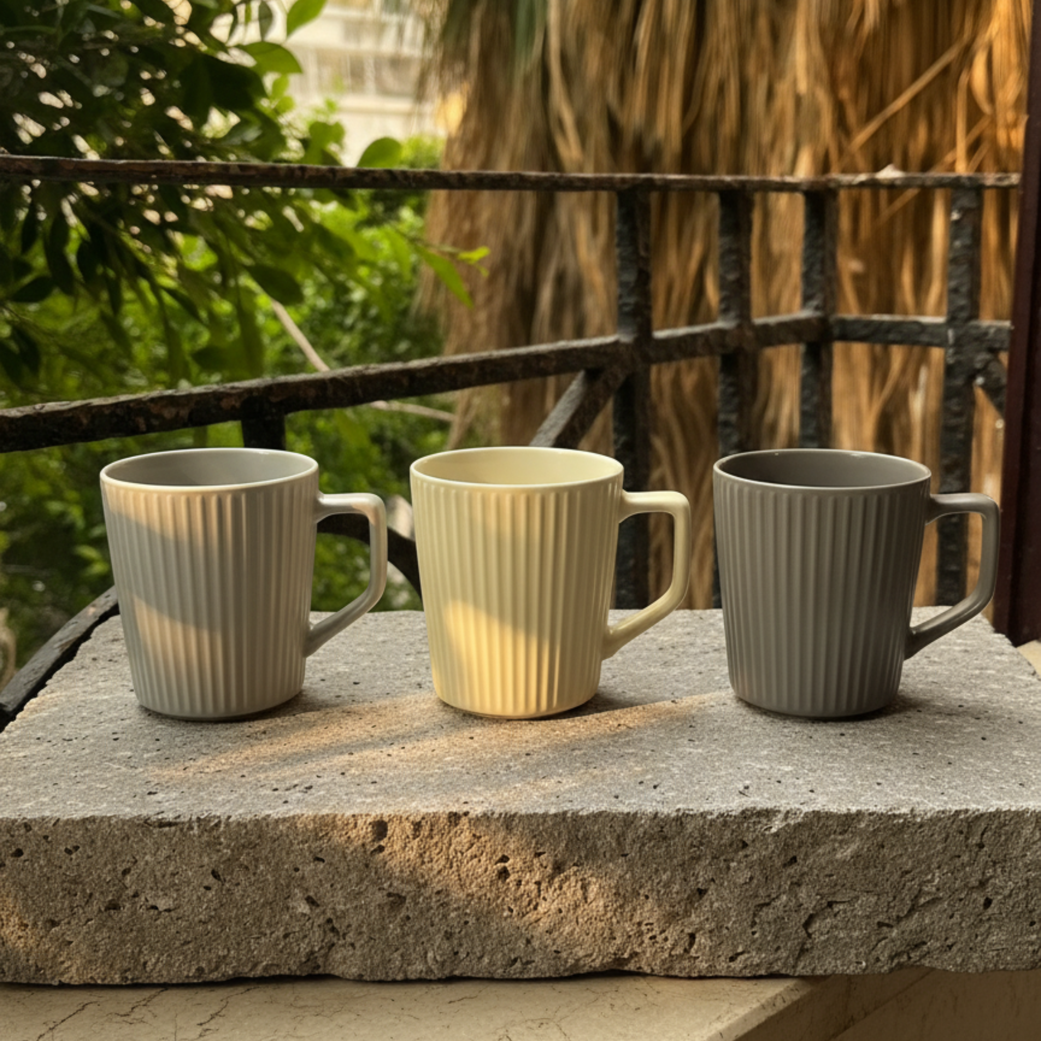 Charcoal Shadow Ribbed Mug