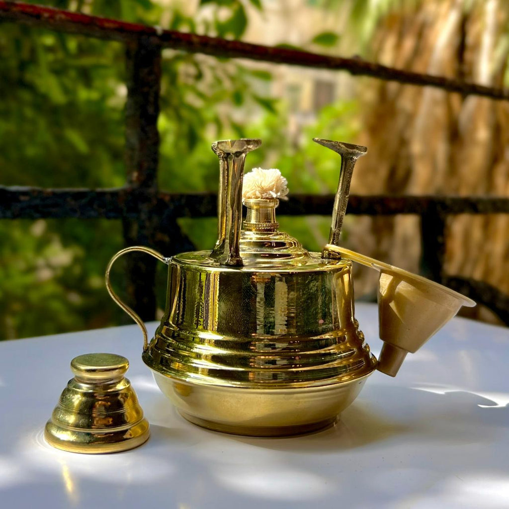 The Royal Turkish Brewing Set Handcrafted Copper Spirit Burner & Coffee Pot