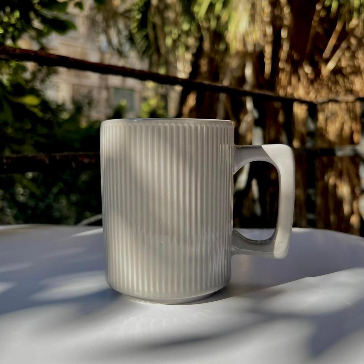Ribbed Porcelain Comfort Mug